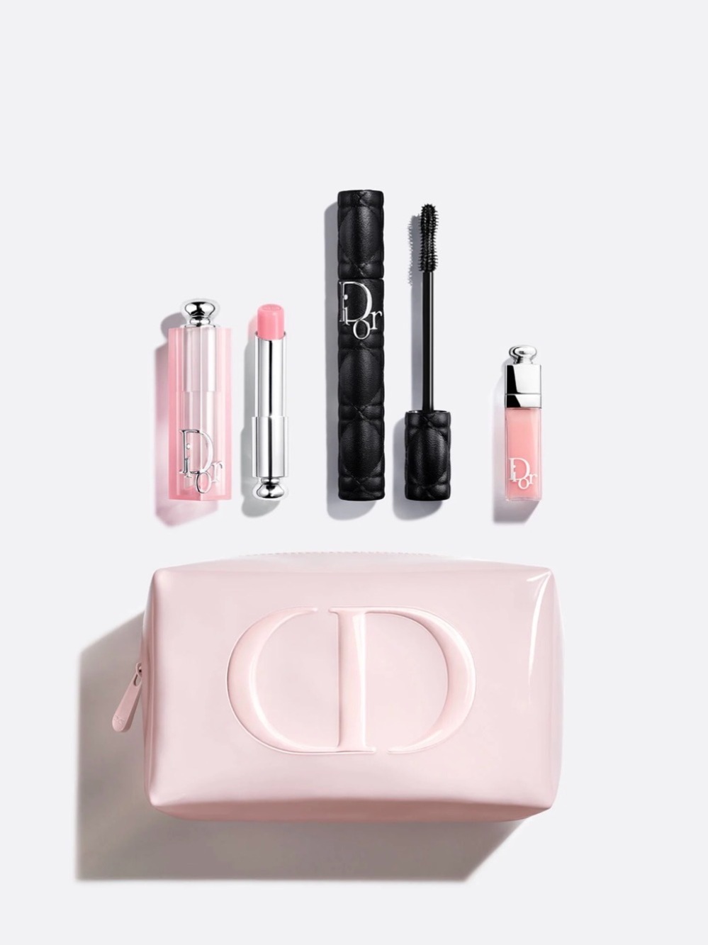 Dior Lip Set with Soft Pink Lipstick, Pink Gloss & Black Mascara